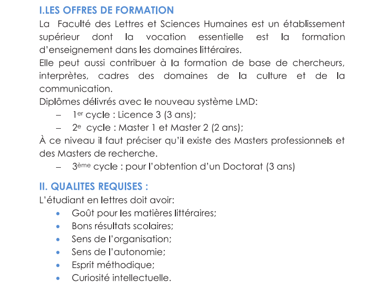 Faculté des Lettres et Sciences Humaines, Université Cheikh Anta Diop